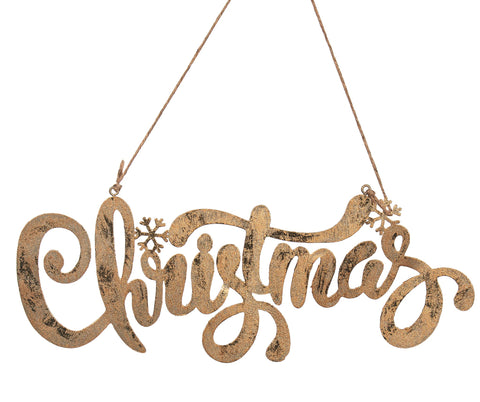 Gold Christmas Sign