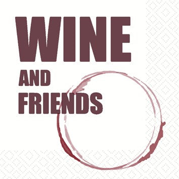 Paper Beverage Napkins, Wine & Friends