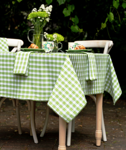 April Cornell Dining Cloth, Fern Check - Green