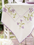 April Cornell Cafe Cloth, Embroidered Lavender