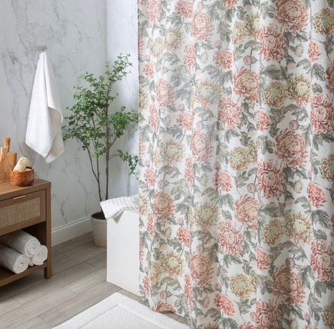 Fall Peony Shower Curtain