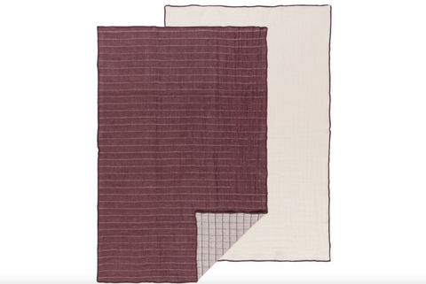 Double Weave Towel, Ash Plum