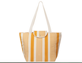 Ochre Stripe Fold Up Fresh Tote