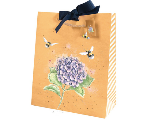 Wrendale Gift Bag, Large - Hydrangea Bee