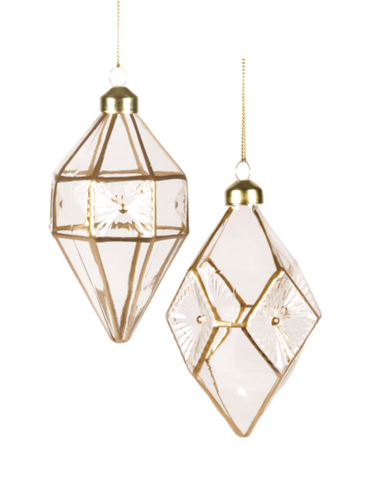 Gold and Clear Drop Ornament