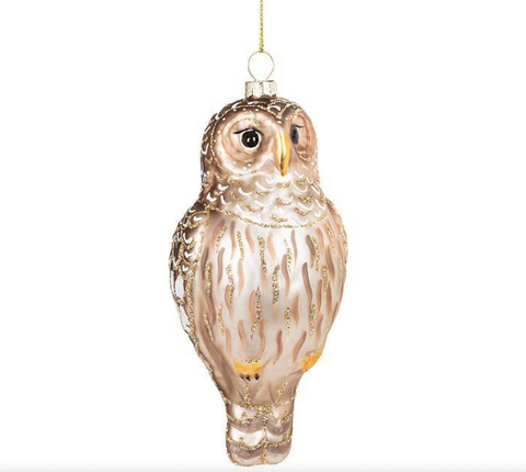 Vintage Glass Majestic Owl Ornament