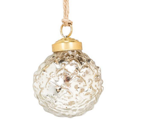 Emboss Ball Ornament, Silver