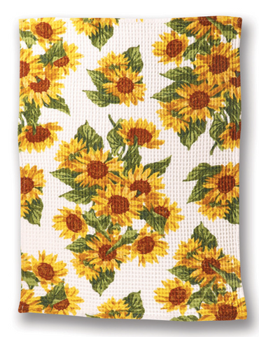 April Cornell Tea Towel, Sunflower Valley - Ecru