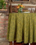 April Cornell Round Cloth, Peony Jacquard - Olive