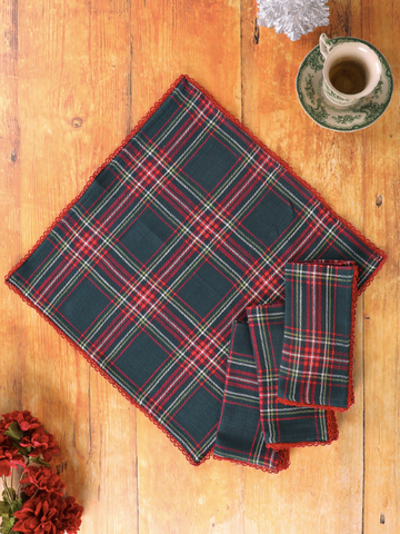 April Cornell Napkins, Evergreen Plaid