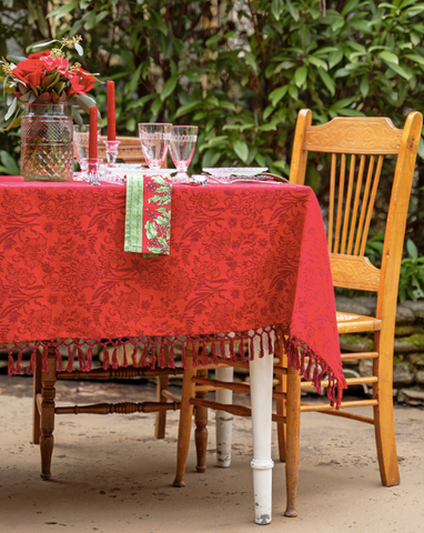 April Cornell Dining Cloth, Garden Jacquard Red