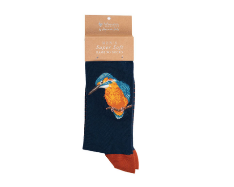 Wrendale Men's Socks, The Riverbend (Kingfisher)