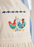 April Cornell Apron, Embroidered Rooster