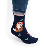 Wrendale Women's Sock, Festive Fox