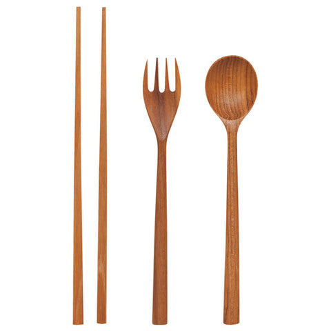 Teak Cutlery Set