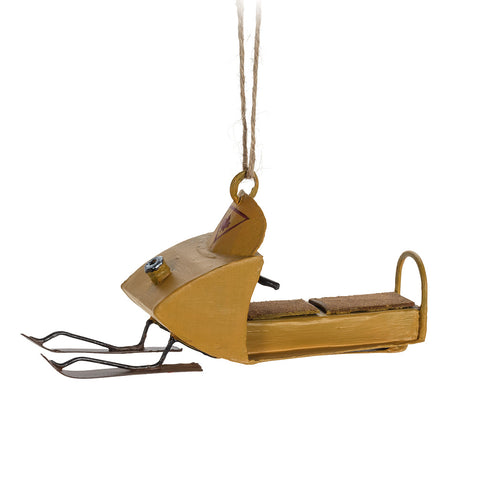 Yellow Snowmobile Ornament