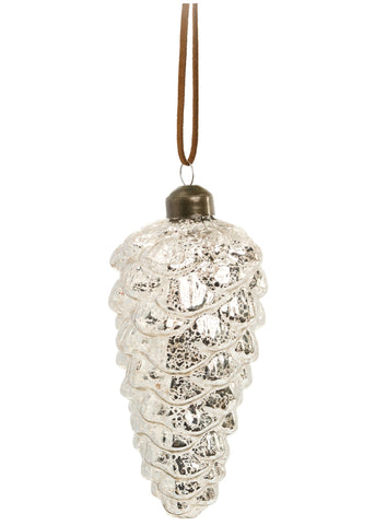 Mercury Glass Pinecone Ornament