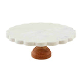 Scalloped Marble Cake Stand